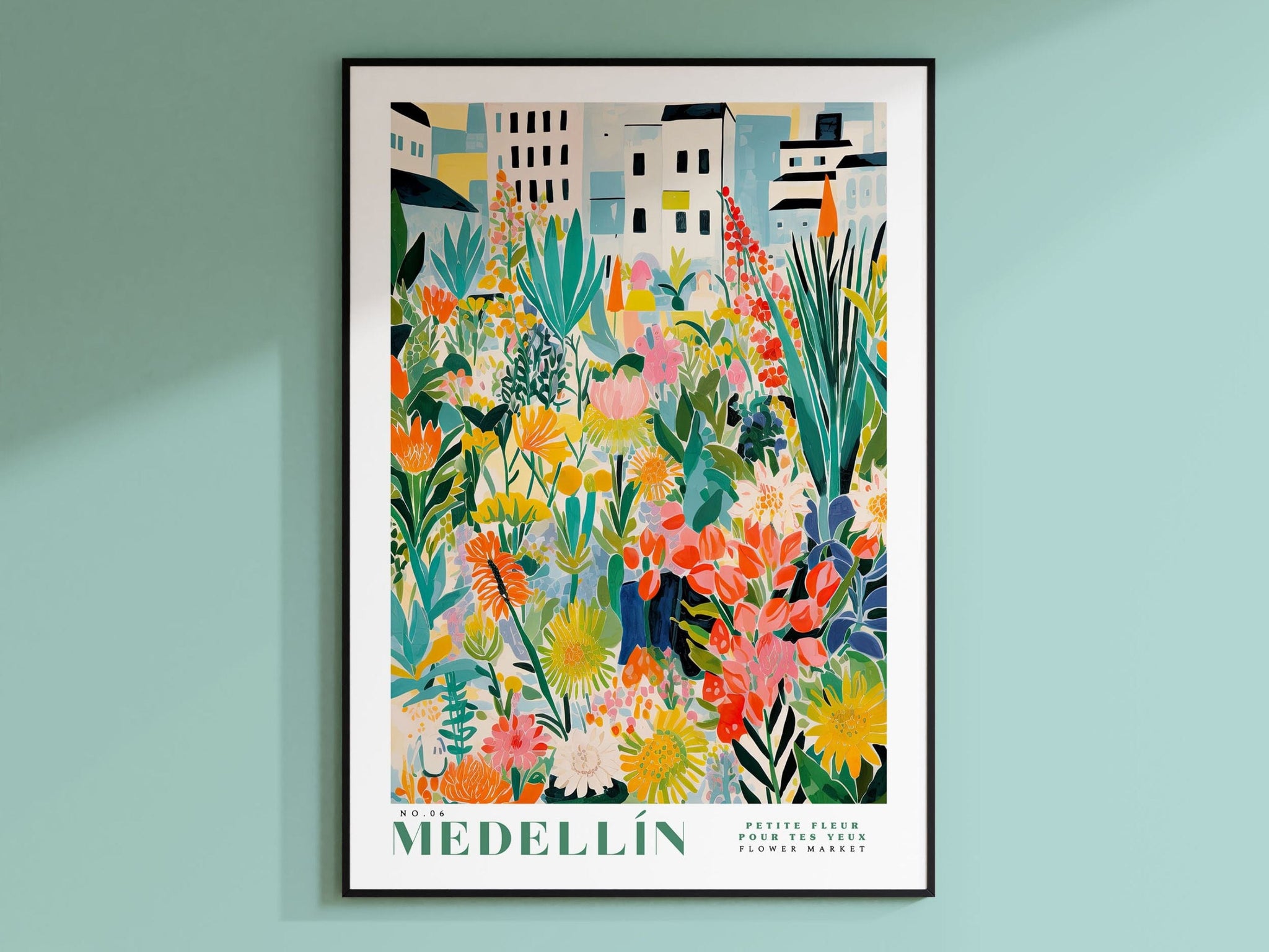 Medellin Flower Market Poster