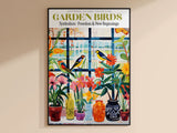 Bird Wall Art, retro plakat, botanisk blomsterprint, moderne blomsterplakat, moderne boligindretning, blomsterillustration, print fuglemaleri