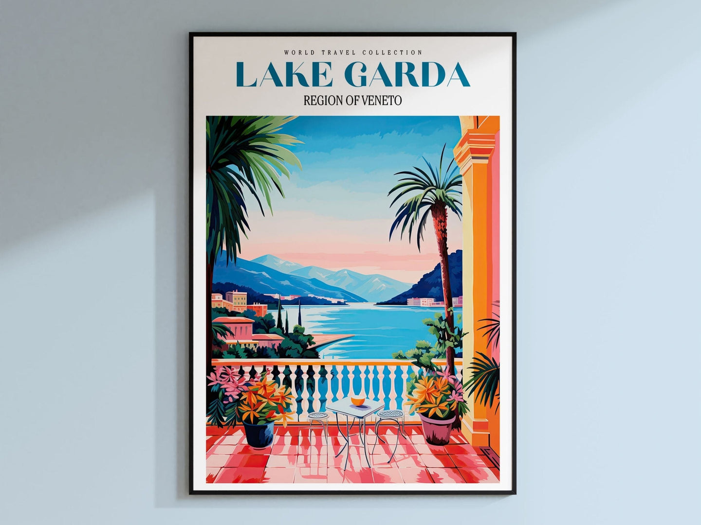 Lake Garda Print, Lake Garda Poster, Lake Garda Painting, Lake Garde Travel Poster,  Italy Travel Poster, Lake Garda Italy, Italian Print