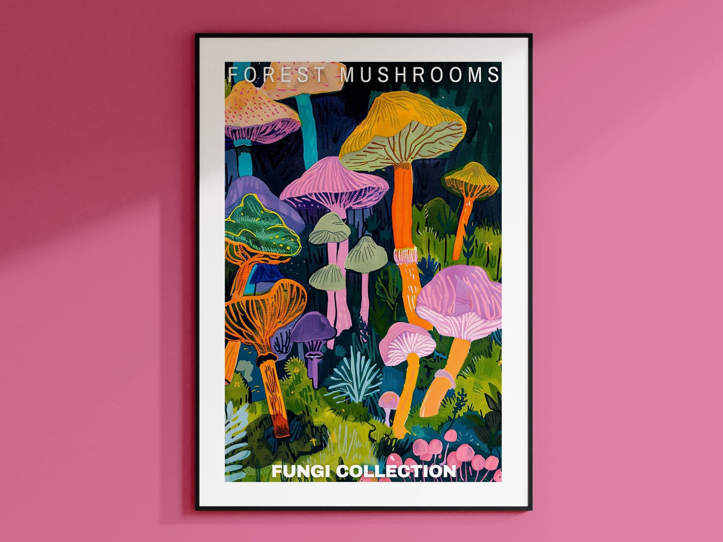 Mushroom Prints, Mushroom Poster, Mushroom Illustrations, Mushroom Decor, Botanical Prints, Vintage Mushroom, Mushroom Wall Art, Retro Art