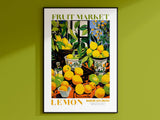 Lemon Fruit Market, Vintage Fruit Art, Fruit Market Poster, Lemon Poster, Yellow Wall Art, Colorful Wall Art, Fruit Print, Trendy Poster