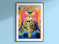 Poker Cat Poster, Cat Wall Art, Funny Cat Print, Animal Print, Animal Artwork, Pet Portrait Print, Wildlife Prints, Trendy Wall art