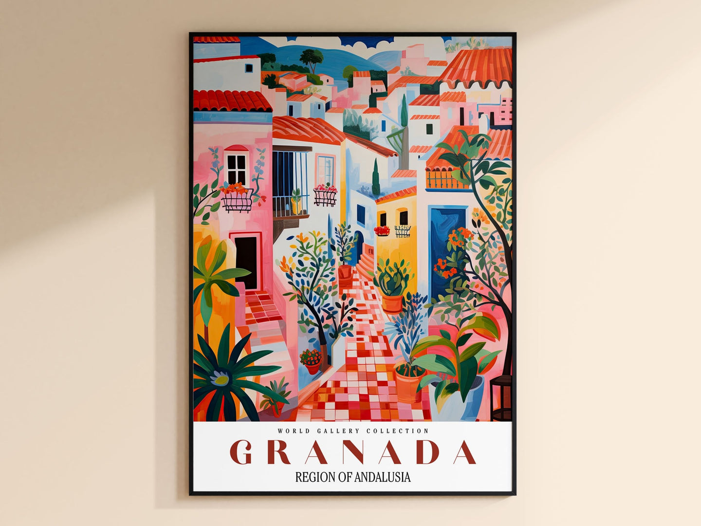 Granada Print, Granada Travel Poster, Spain Wall Art, City Poster, Colorful Wall Art, Trendy Wall Art, Gallery Wall Prints, Granada Spain