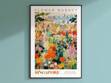 Singapore blomstermarked plakat