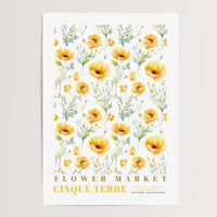 Cinque Terre Flower Market Poster