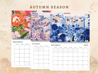 2025 Calendar with Floral Illustrations - 8.5" x 11" (US) - A4 (EU) - Calendars - Enchanted Sights