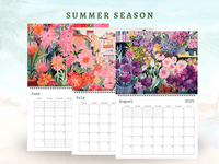 2025 Calendar with Floral Illustrations - 8.5" x 11" (US) - A4 (EU) - Enchanted SightsCalendarsEnchanted Sights