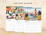 2025 Calendar with Floral Illustrations - 8.5" x 11" (US) - A4 (EU) - Enchanted SightsCalendarsEnchanted Sights