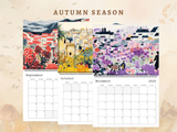 2025 Calendar with Floral Illustrations - 8.5" x 11" (US) - A4 (EU) - Enchanted SightsCalendarsEnchanted Sights