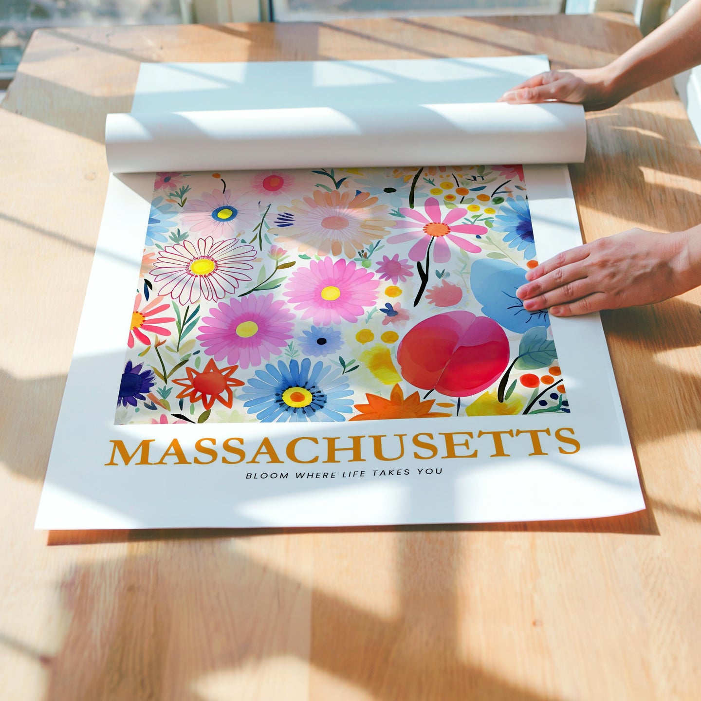 Massachusetts Flower Art Print