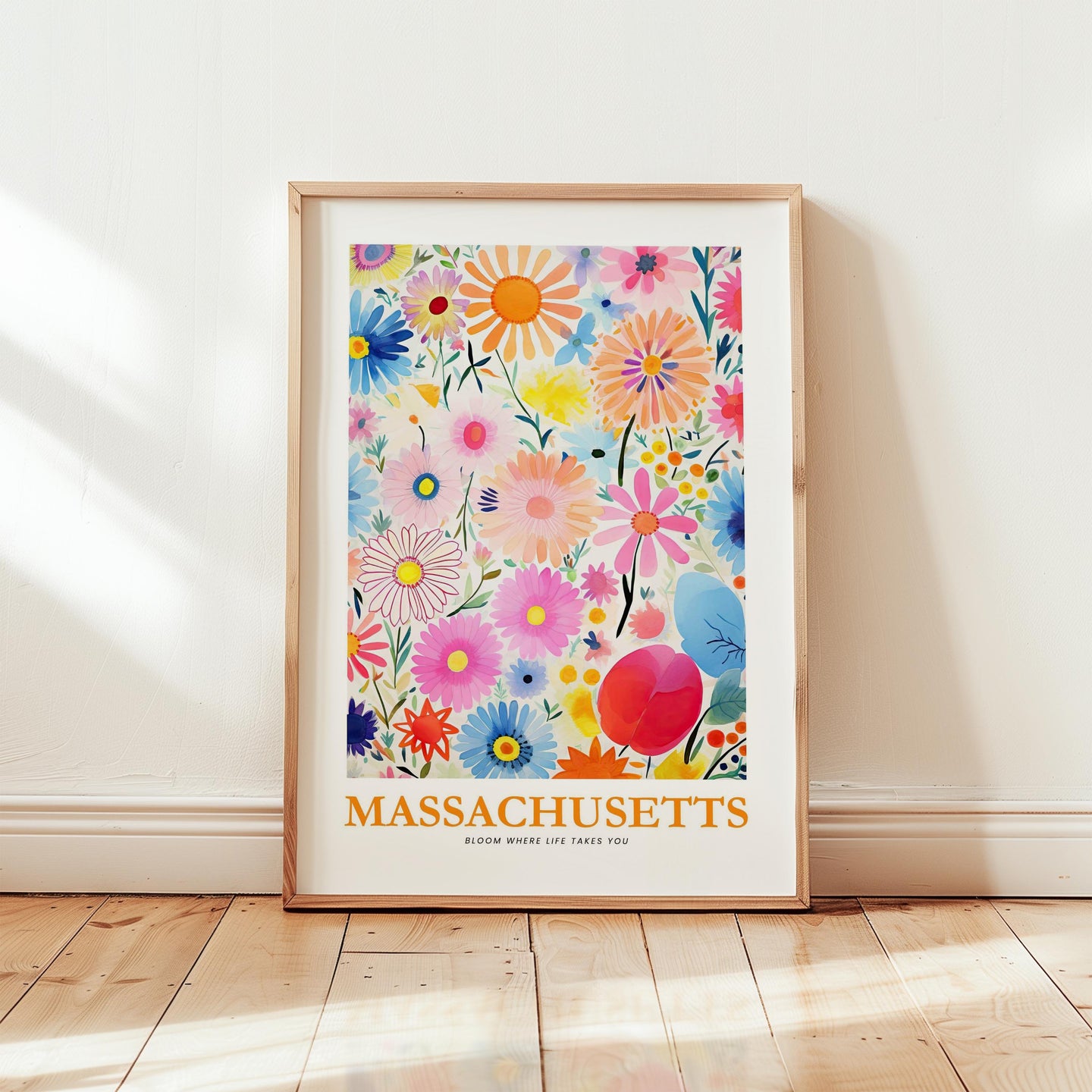 Massachusetts Flower Art Print