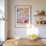 Massachusetts Flower Art Print