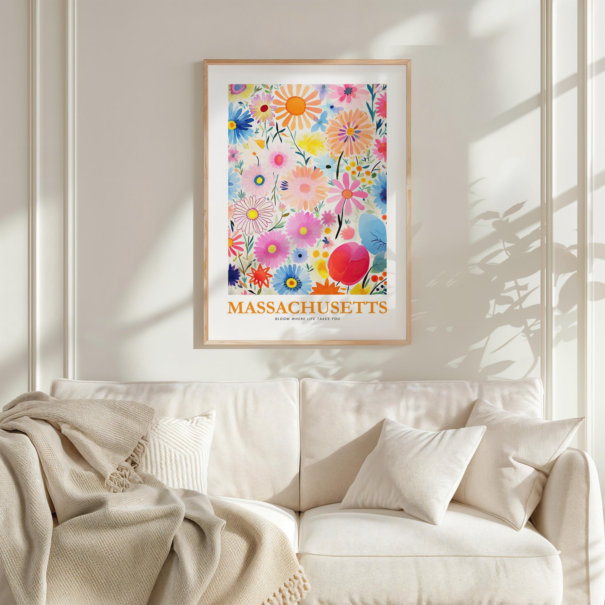 Massachusetts Flower Art Print