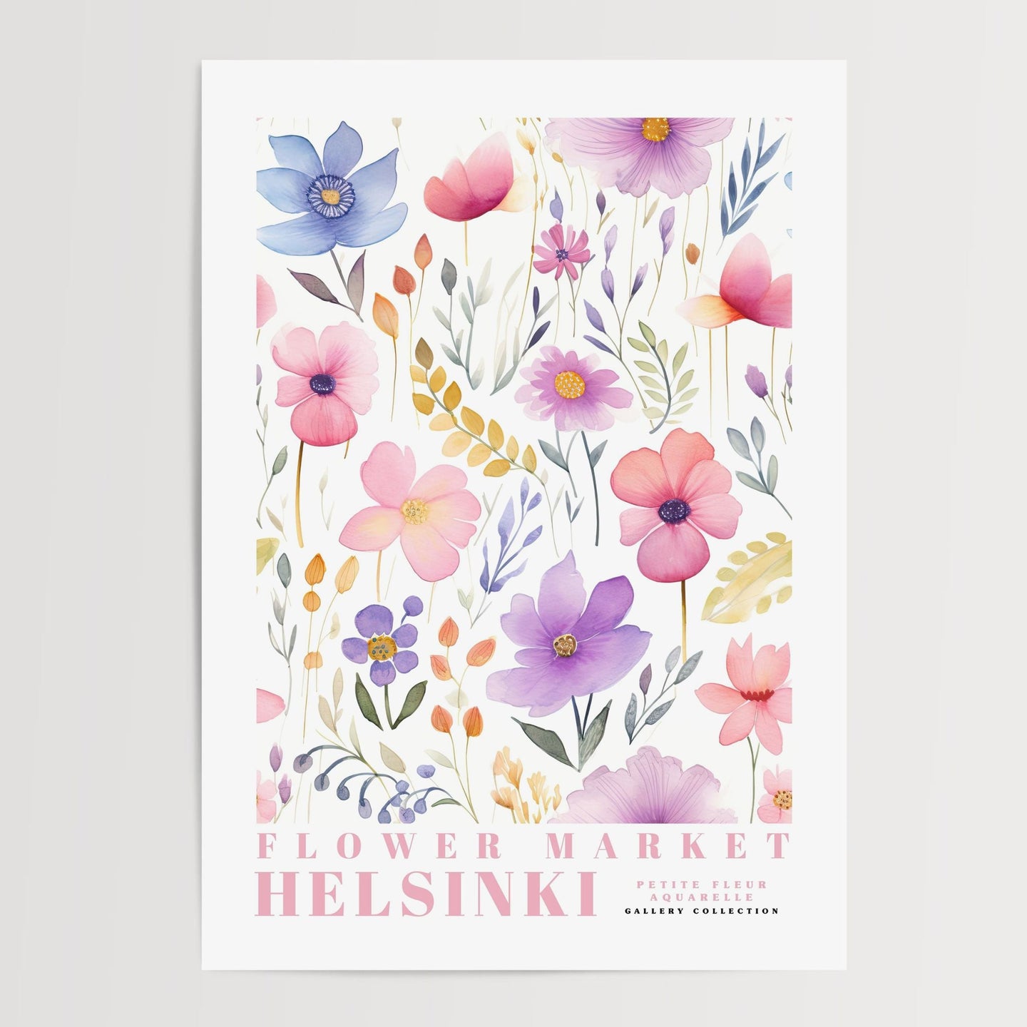 Helsinki blomstermarked plakat 