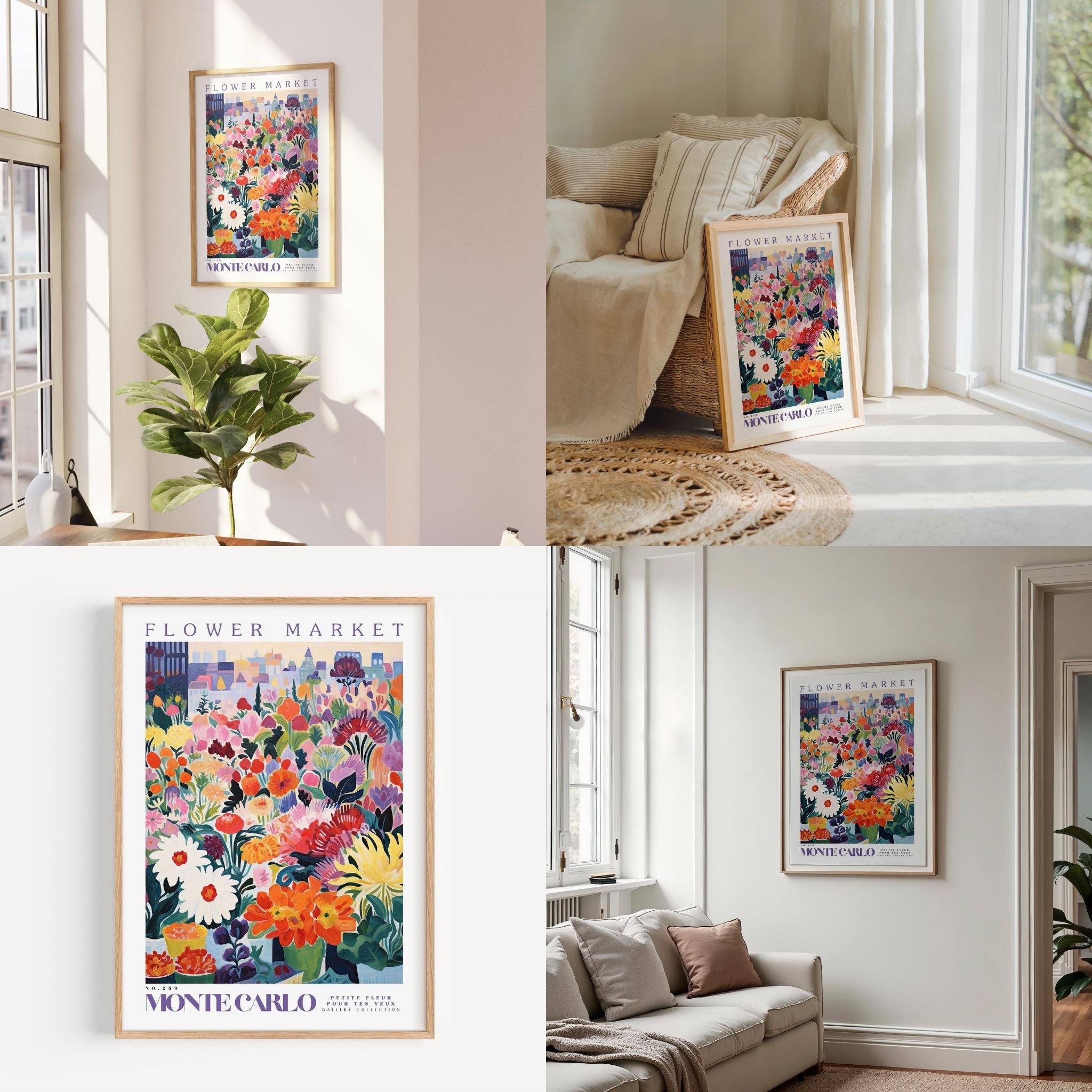 a living room filled with furniture and paintings