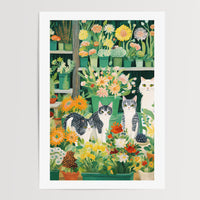 Cat Poster - Flower Shop