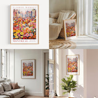 a living room filled with furniture and flowers
