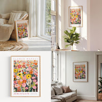 a living room filled with furniture and flowers