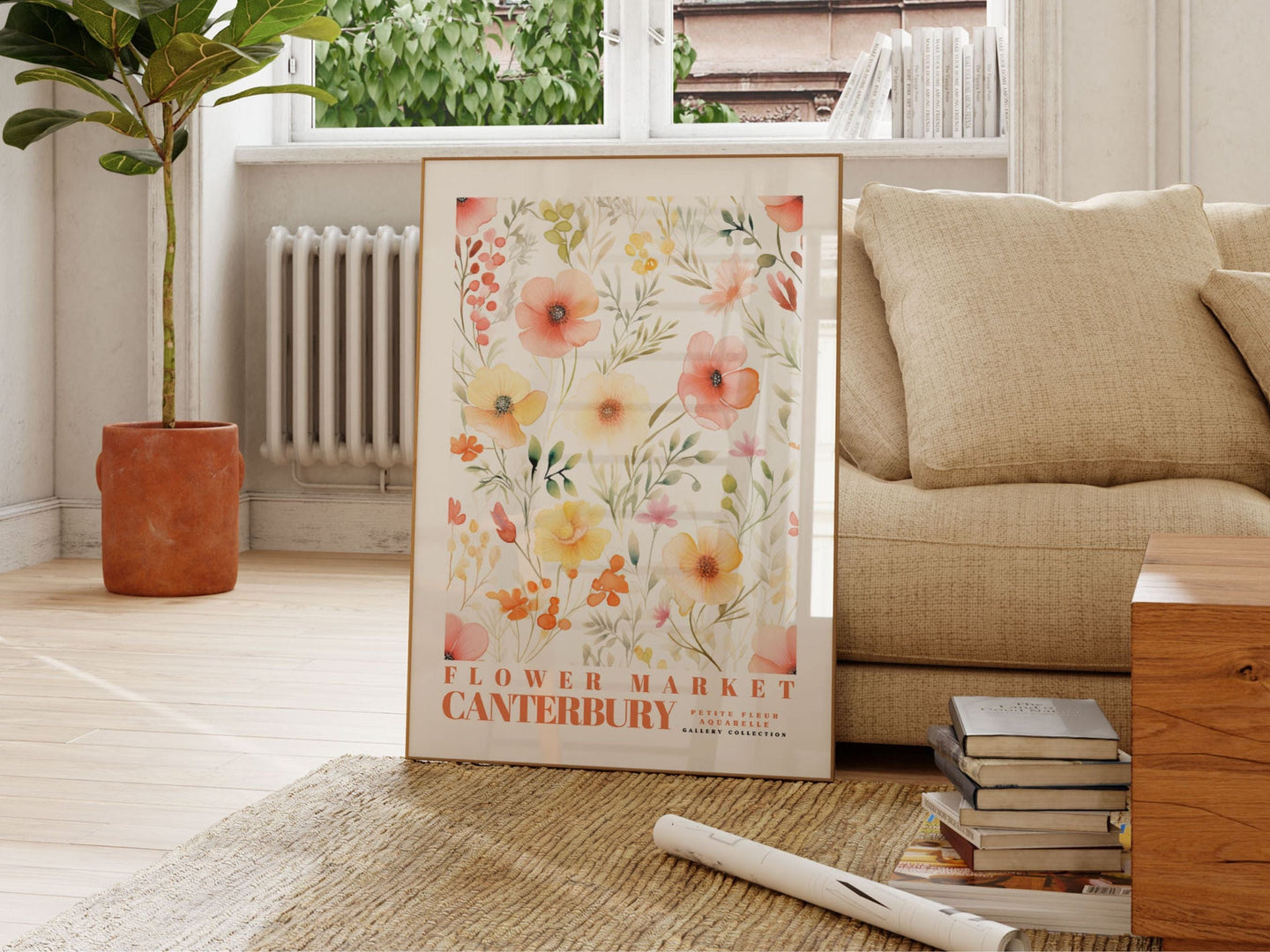 Canterbury Flower Market Poster