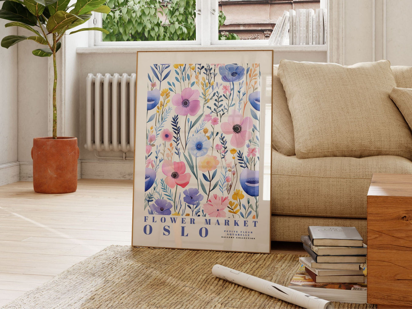 Oslo Flower Market Poster