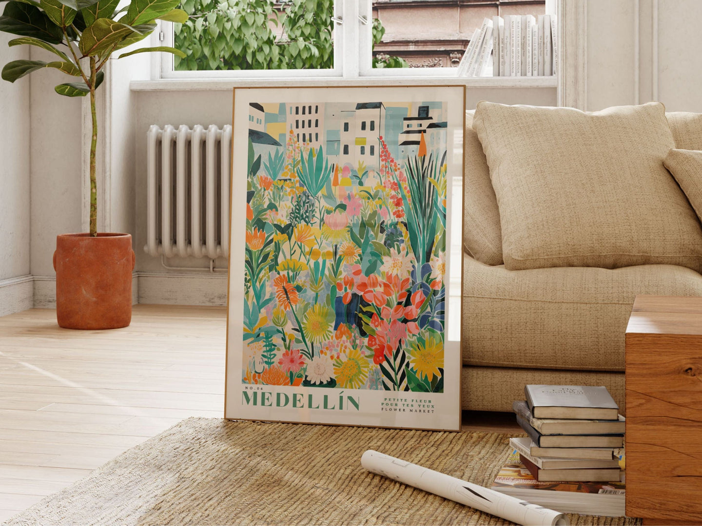 Medellin blomstermarked plakat