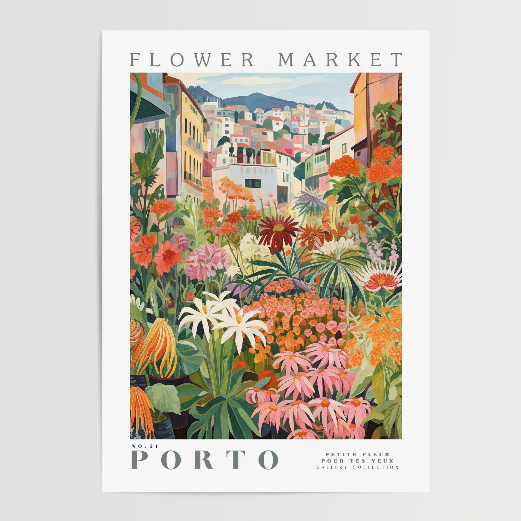 Porto blomstermarked plakat