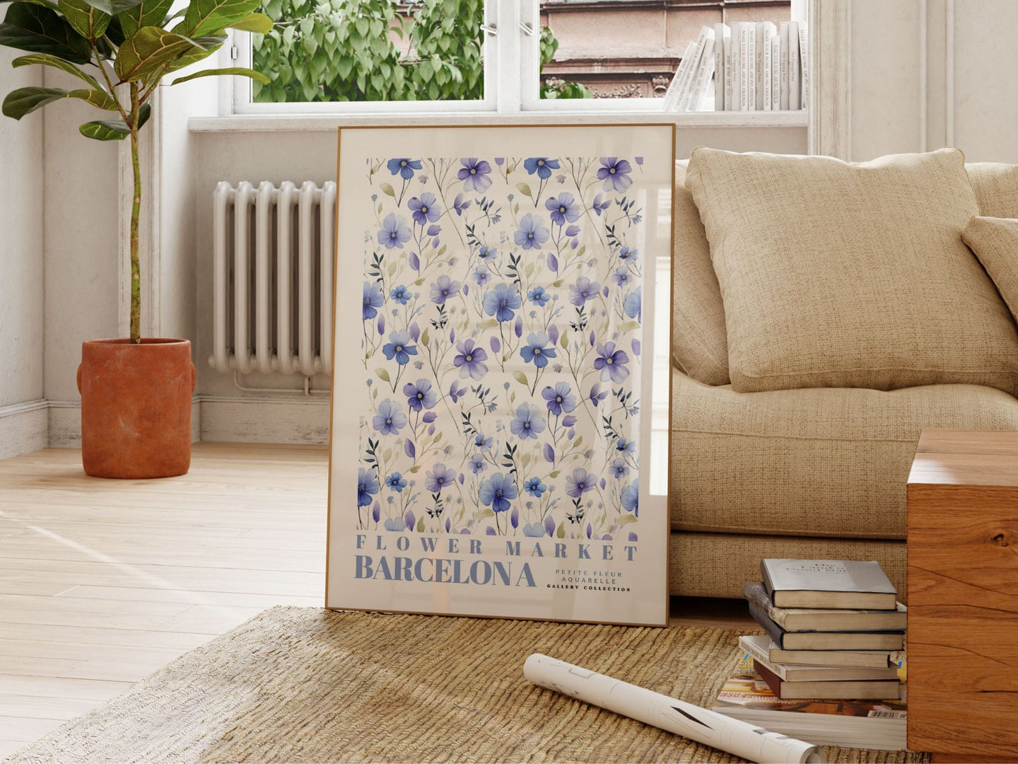 Barcelona blomstermarked plakat