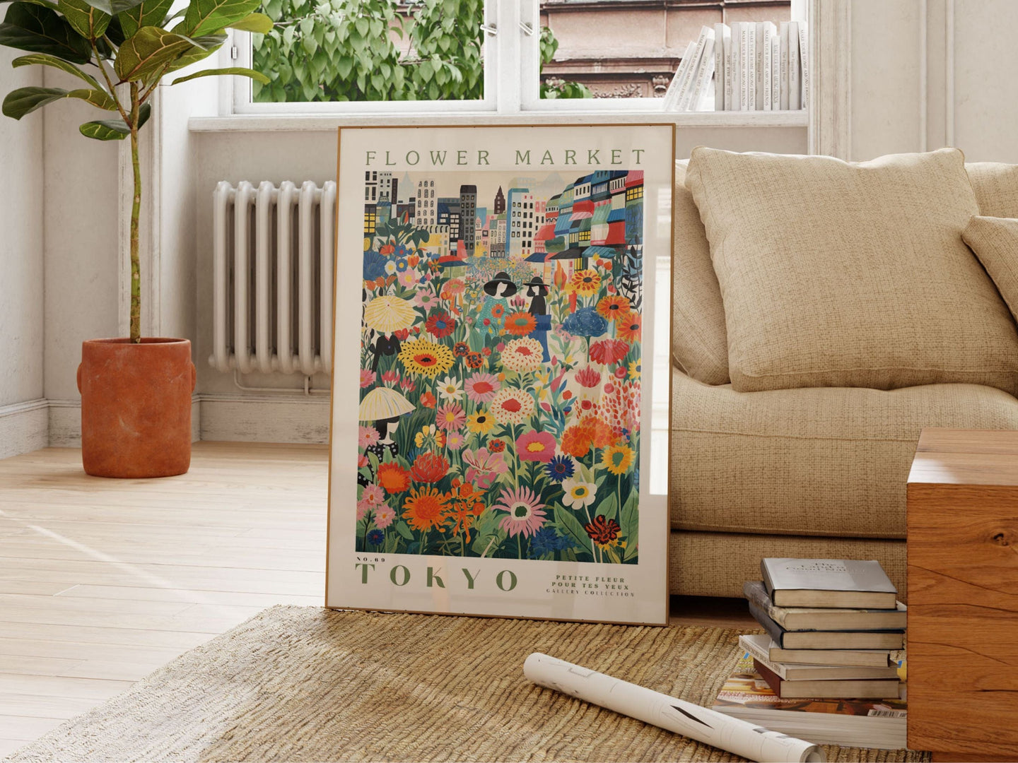 Tokyo blomstermarked plakat