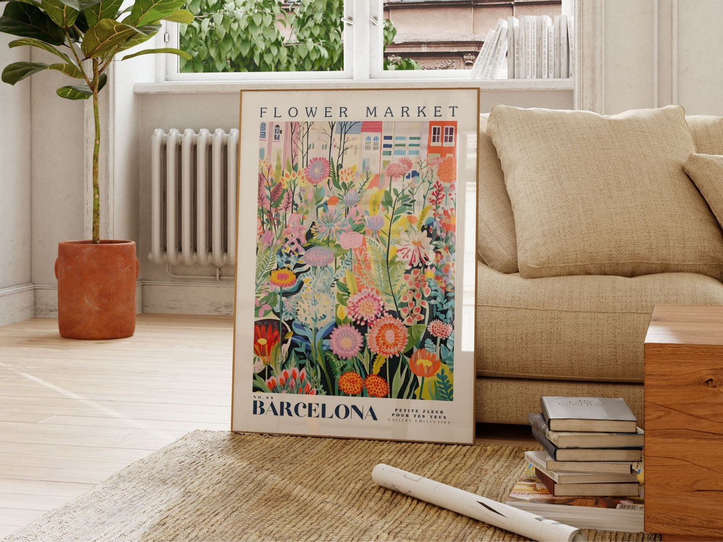 Barcelona Flower Market Poster