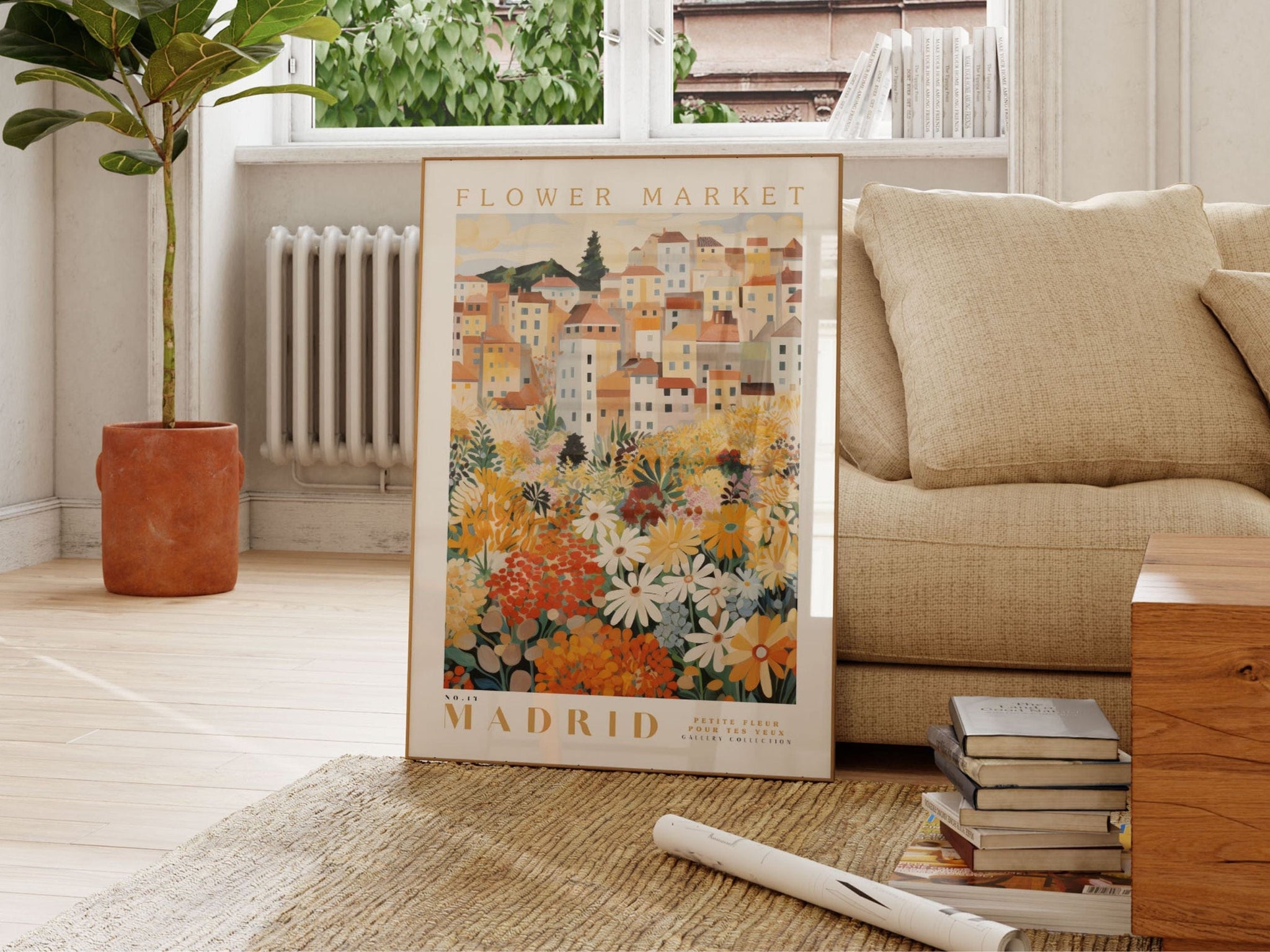 Madrid Flower Market Poster