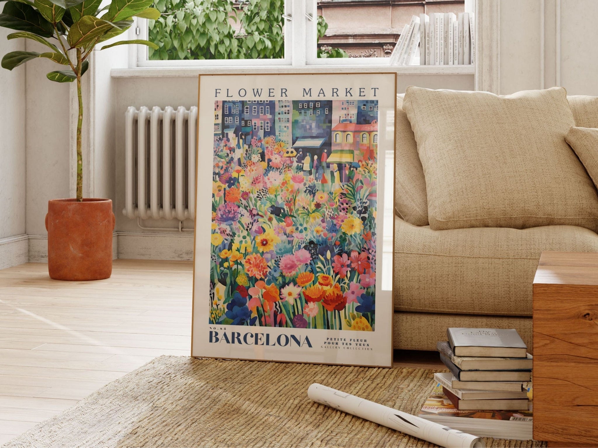 Barcelona Flower Market Poster