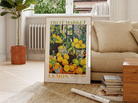 Lemon Fruit Market, Vintage Fruit Art, Fruit Market Poster, Lemon Poster, Yellow Wall Art, Colorful Wall Art, Fruit Print, Trendy Poster