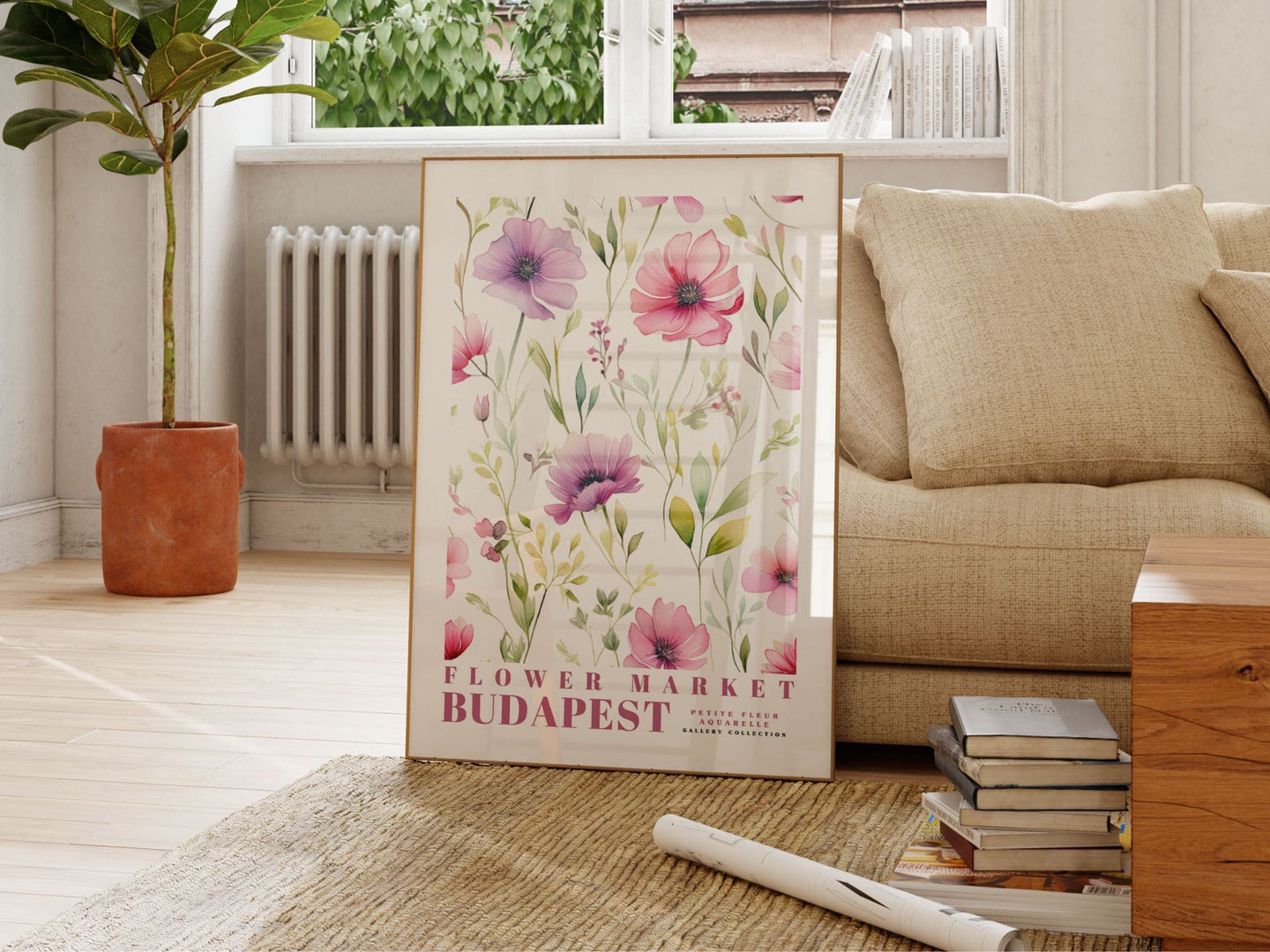 Budapest blomstermarked plakat