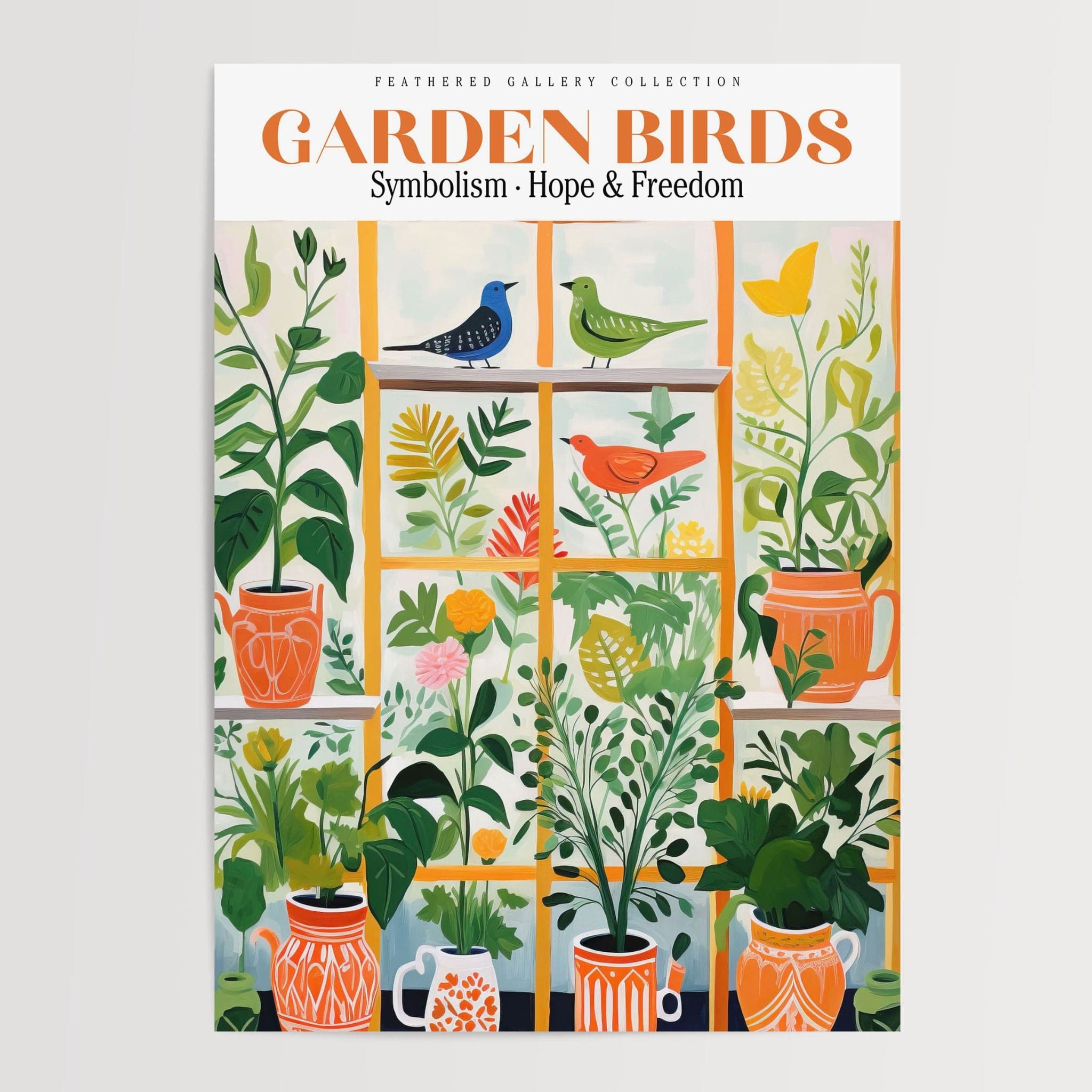 Bird Wall Art, retro plakat, botanisk blomsterprint, moderne blomsterplakat, moderne boligindretning, blomsterillustration, print fuglemaleri