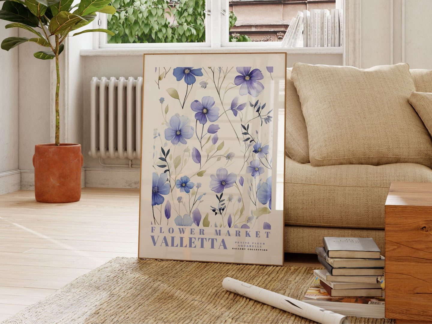 Valletta blomstermarked plakat 