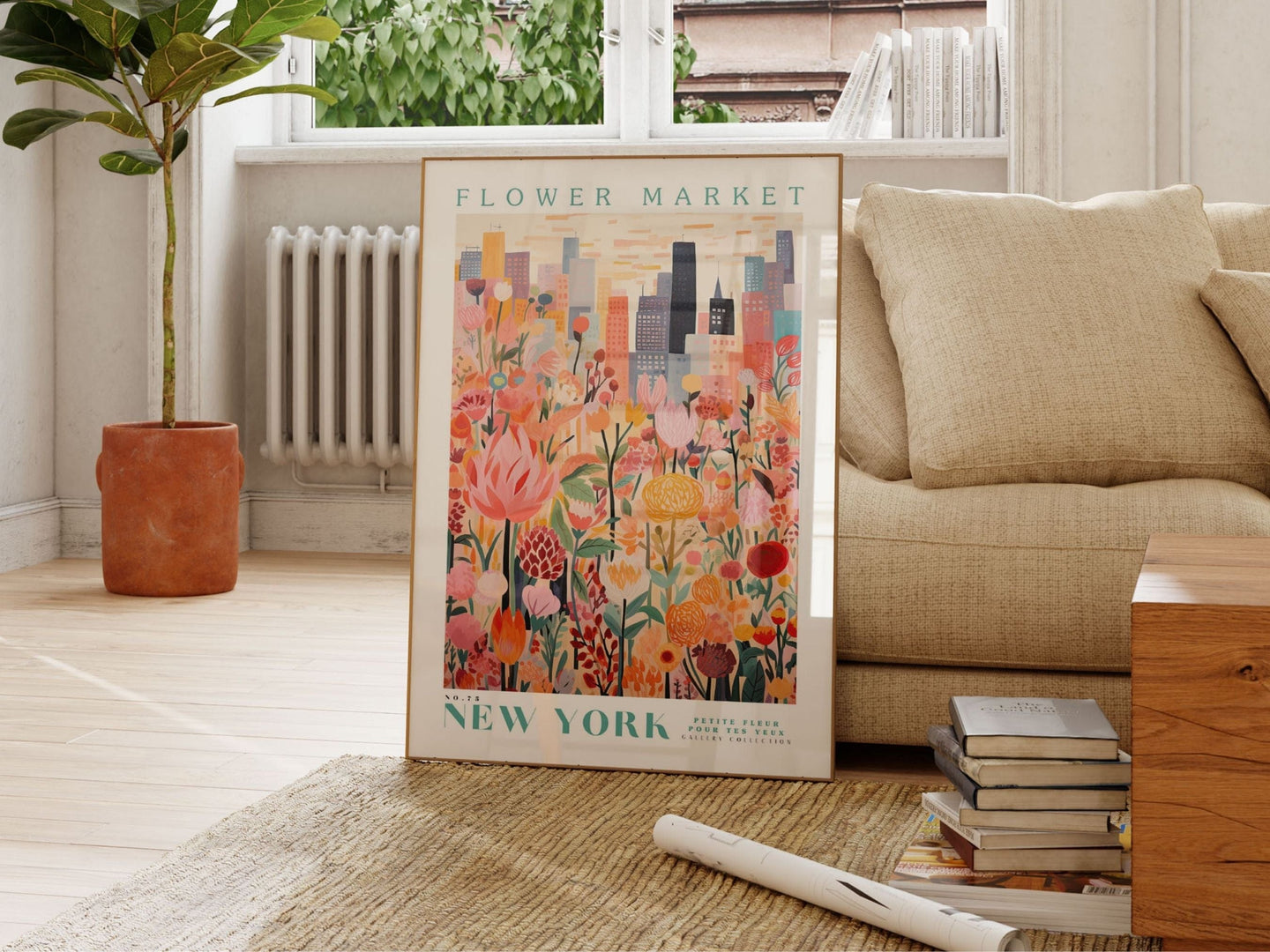 Flower Market Print New York