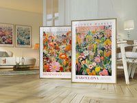 Barcelona Flower Market Poster