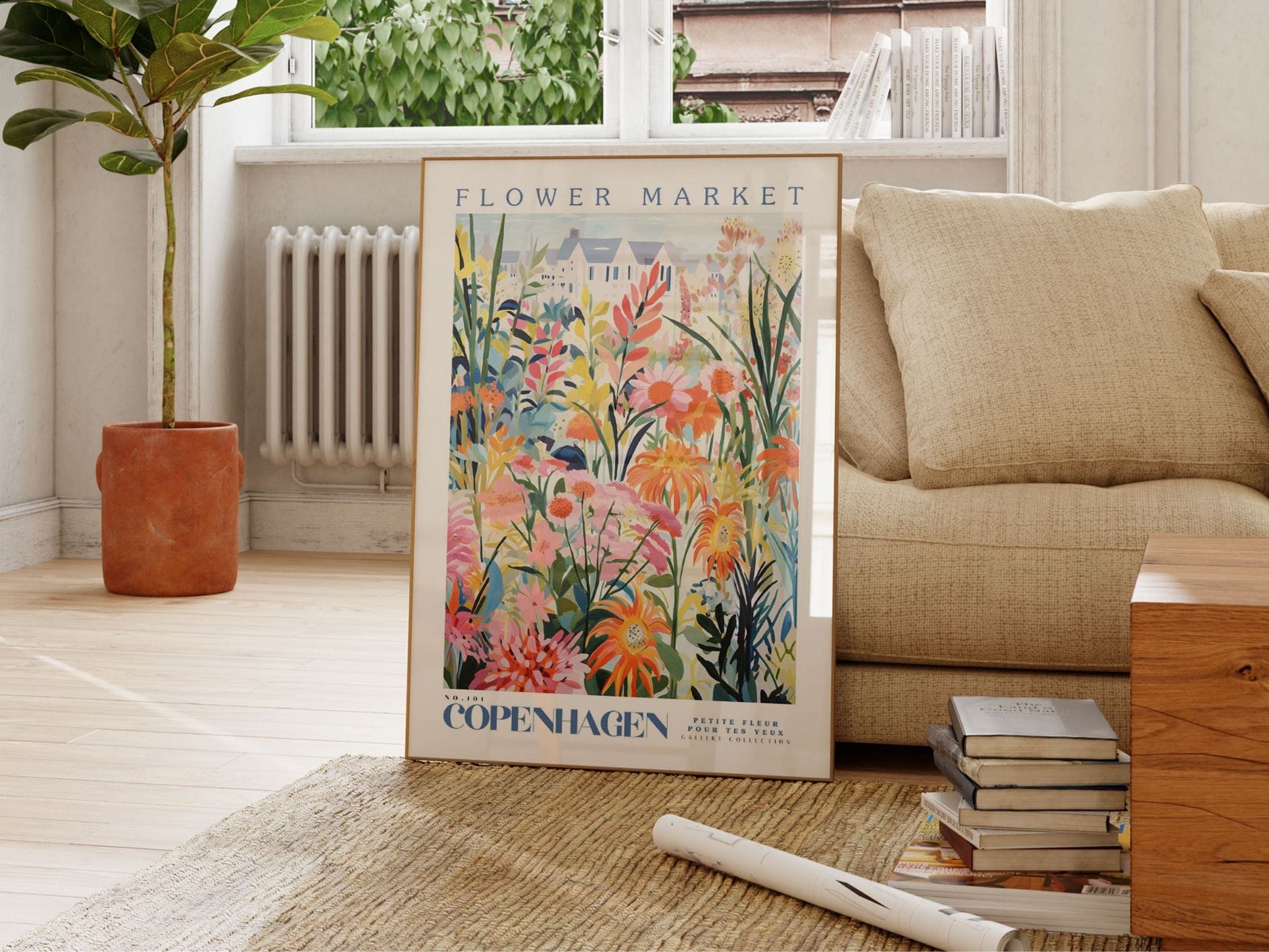 Copenhagen Flower Market Poster