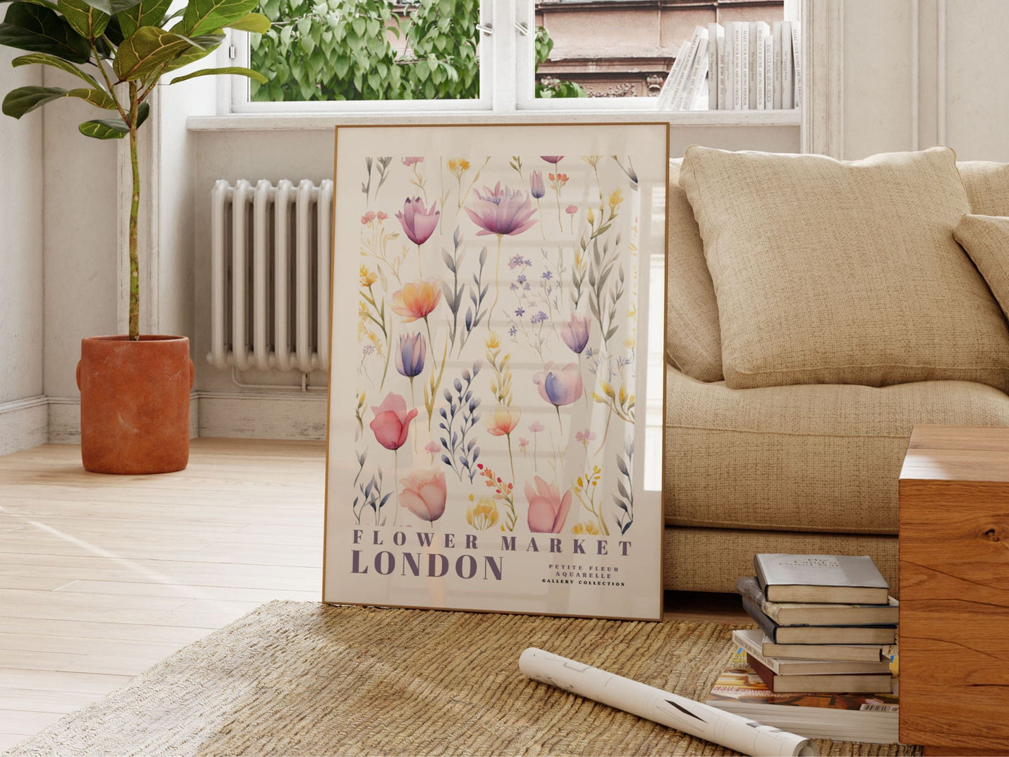 London Flower Market Poster