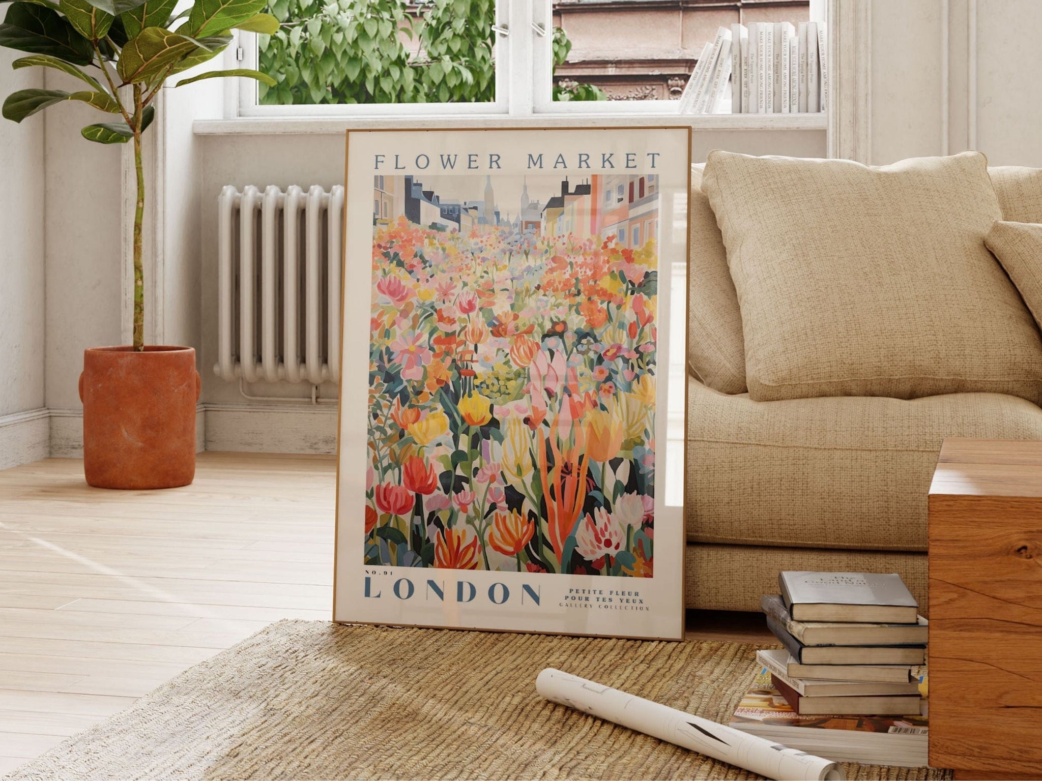 London Flower Market plakat