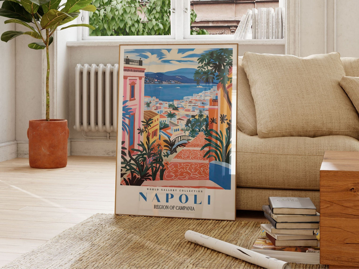 Napoli Travel Poster, Naples Italy Poster, City Skyline Art, Naples Print Landscape Prints, Napoli Travel Poster, Vintage Wall art Italy