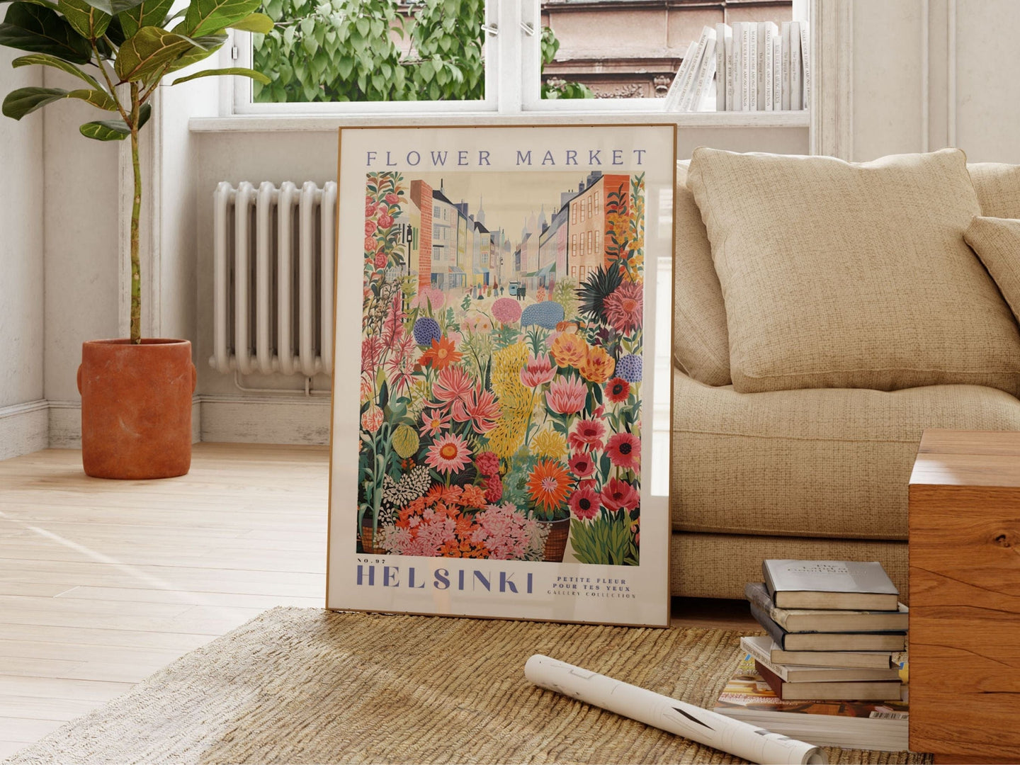 Helsinki blomstermarked plakat 