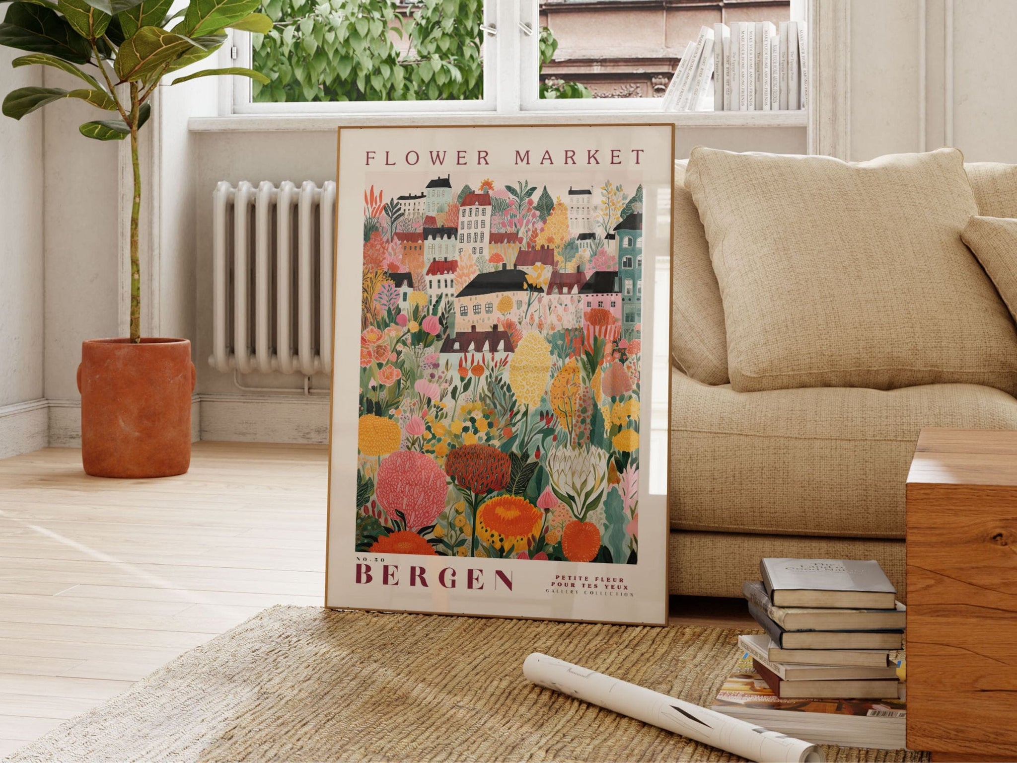 Flower Market Bergen Poster