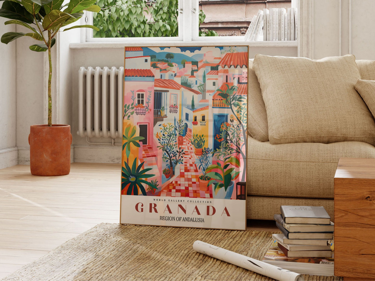 Granada Print, Granada Travel Poster, Spain Wall Art, City Poster, Colorful Wall Art, Trendy Wall Art, Gallery Wall Prints, Granada Spain