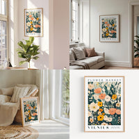 a living room filled with furniture and flowers