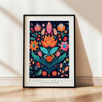 a picture of a floral beauty on a wall
