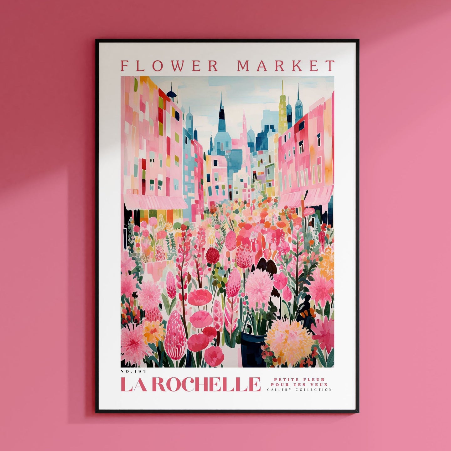 La Rochelle Flower Market Poster