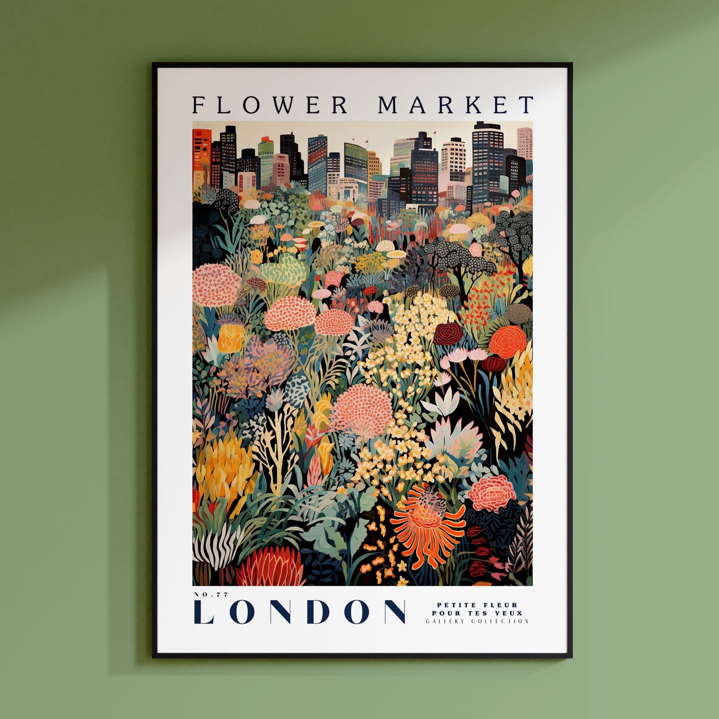 a poster of a flower market in london