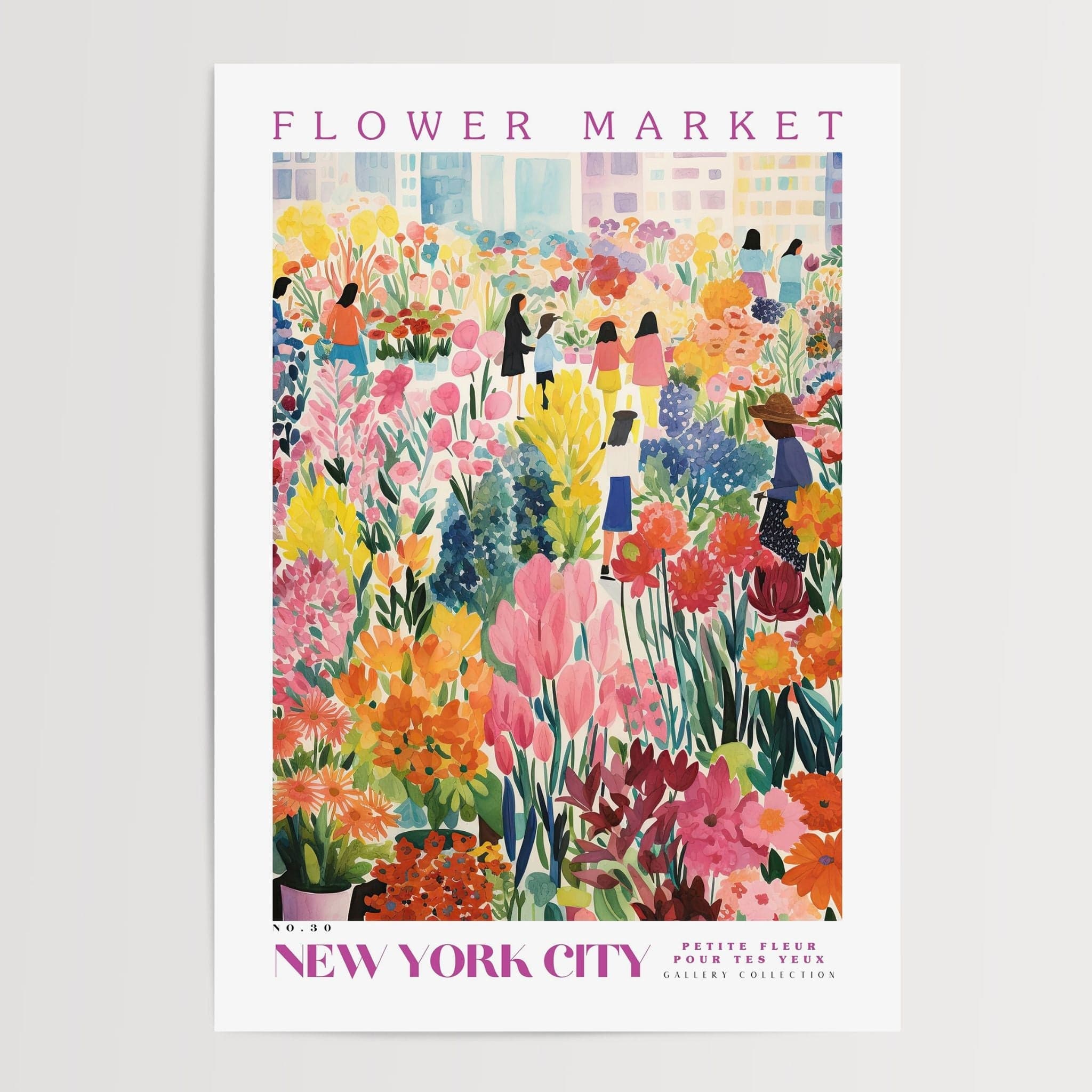 New York City Blomstermarked plakat