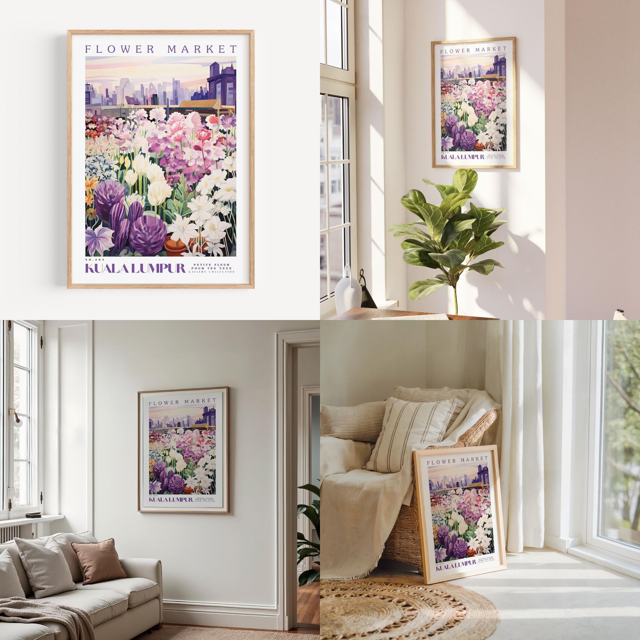 a living room filled with furniture and flowers